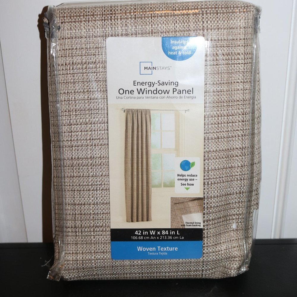 Mainstays one window panel 42Wx84L thermal lining with foam backing NIP